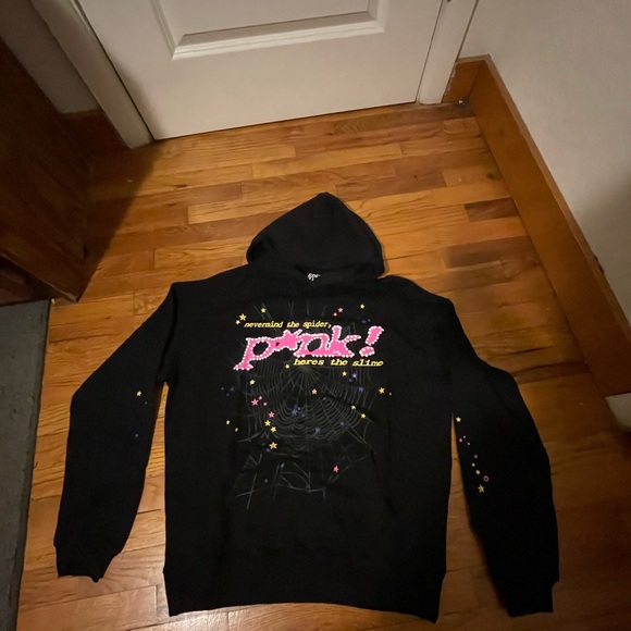 Black Crewneck Hoodie Sweatshirt with Pink 'Punk!' Graphic